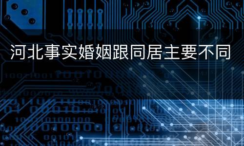 河北事实婚姻跟同居主要不同