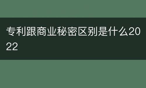 专利跟商业秘密区别是什么2022