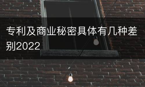 专利及商业秘密具体有几种差别2022