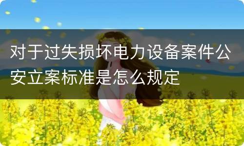 对于过失损坏电力设备案件公安立案标准是怎么规定