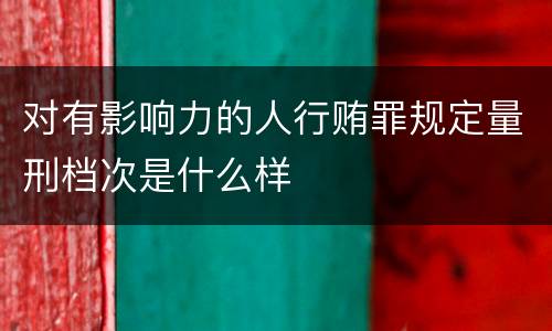 对有影响力的人行贿罪规定量刑档次是什么样