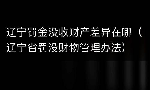 辽宁罚金没收财产差异在哪（辽宁省罚没财物管理办法）