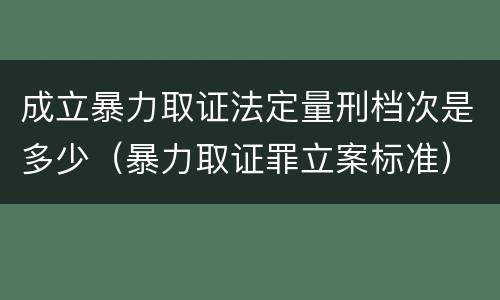 成立暴力取证法定量刑档次是多少（暴力取证罪立案标准）
