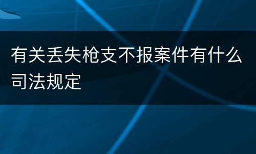 有关丢失枪支不报案件有什么司法规定