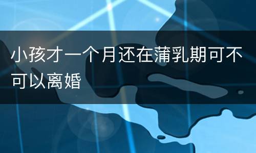 小孩才一个月还在蒲乳期可不可以离婚