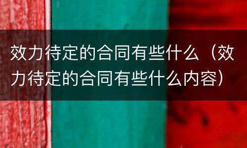 效力待定的合同有些什么（效力待定的合同有些什么内容）