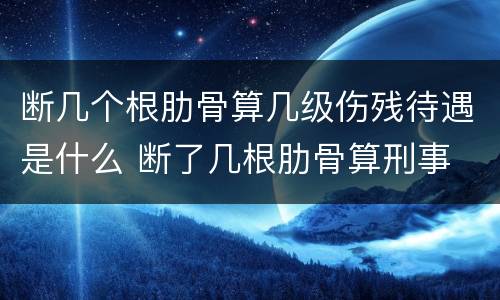 断几个根肋骨算几级伤残待遇是什么 断了几根肋骨算刑事