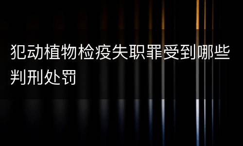 犯动植物检疫失职罪受到哪些判刑处罚