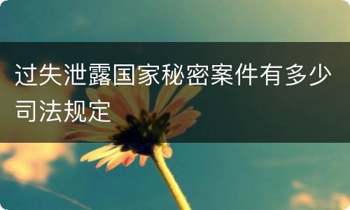 过失泄露国家秘密案件有多少司法规定