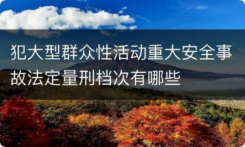 犯大型群众性活动重大安全事故法定量刑档次有哪些