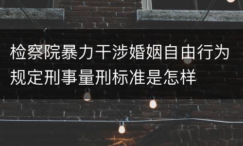 检察院暴力干涉婚姻自由行为规定刑事量刑标准是怎样