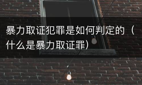 暴力取证犯罪是如何判定的（什么是暴力取证罪）