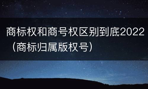 商标权和商号权区别到底2022（商标归属版权号）
