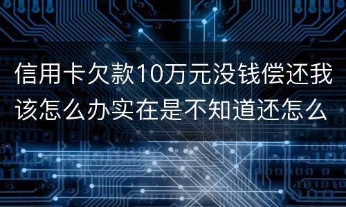 信用卡欠款10万元没钱偿还我该怎么办实在是不知道还怎么办了