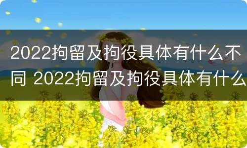 2022拘留及拘役具体有什么不同 2022拘留及拘役具体有什么不同呢