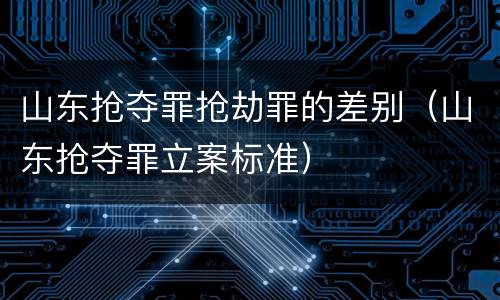 山东抢夺罪抢劫罪的差别（山东抢夺罪立案标准）