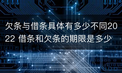 欠条与借条具体有多少不同2022 借条和欠条的期限是多少