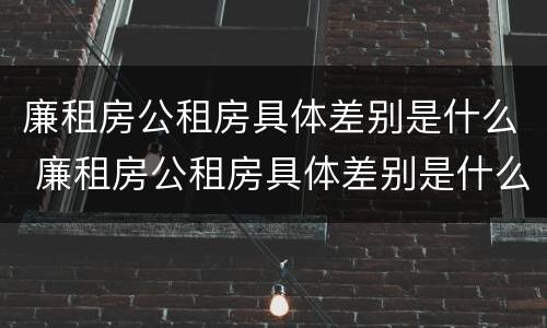 廉租房公租房具体差别是什么 廉租房公租房具体差别是什么意思