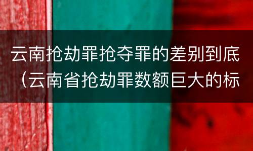 云南抢劫罪抢夺罪的差别到底（云南省抢劫罪数额巨大的标准）