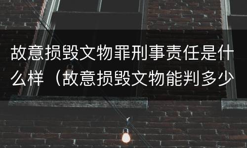 故意损毁文物罪刑事责任是什么样（故意损毁文物能判多少年）