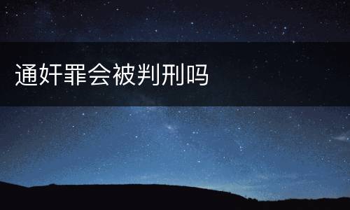 通奸罪会被判刑吗