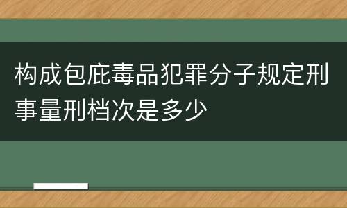 构成包庇毒品犯罪分子规定刑事量刑档次是多少