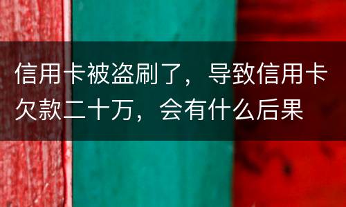 信用卡被盗刷了，导致信用卡欠款二十万，会有什么后果