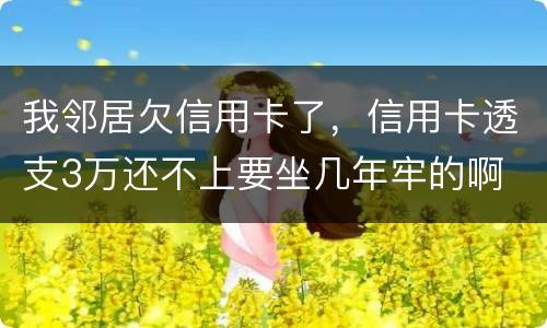 我邻居欠信用卡了，信用卡透支3万还不上要坐几年牢的啊
