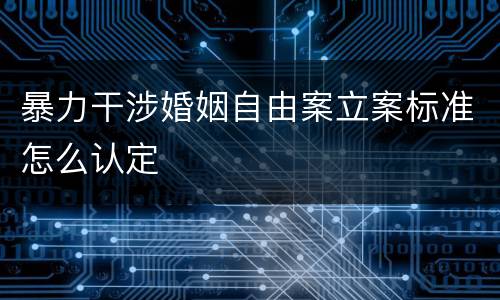 暴力干涉婚姻自由案立案标准怎么认定