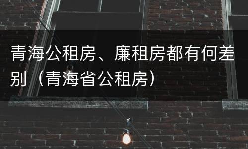 青海公租房、廉租房都有何差别（青海省公租房）