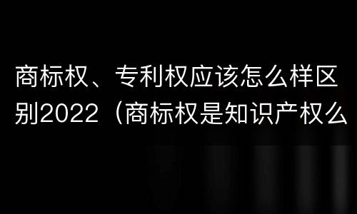 商标权、专利权应该怎么样区别2022（商标权是知识产权么）