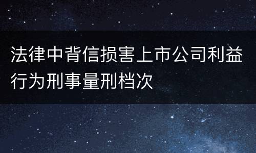 法律中背信损害上市公司利益行为刑事量刑档次