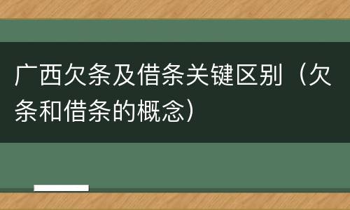 广西欠条及借条关键区别（欠条和借条的概念）