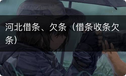 河北借条、欠条（借条收条欠条）