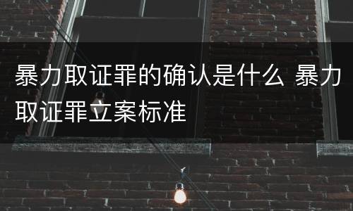 暴力取证罪的确认是什么 暴力取证罪立案标准