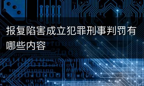 报复陷害成立犯罪刑事判罚有哪些内容