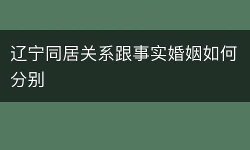 辽宁同居关系跟事实婚姻如何分别
