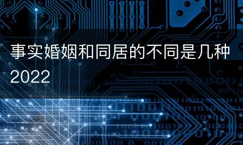 事实婚姻和同居的不同是几种2022