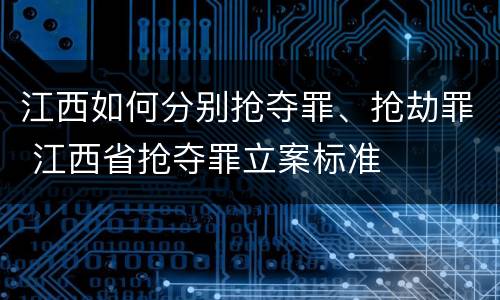 江西如何分别抢夺罪、抢劫罪 江西省抢夺罪立案标准