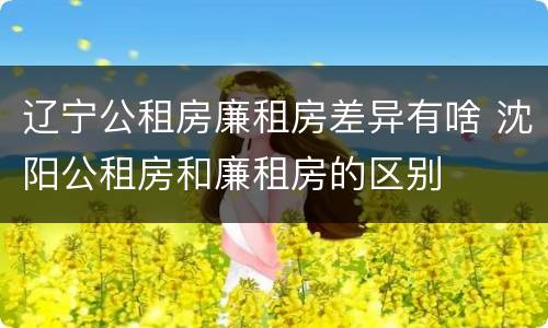 辽宁公租房廉租房差异有啥 沈阳公租房和廉租房的区别