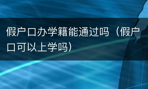 假户口办学籍能通过吗（假户口可以上学吗）