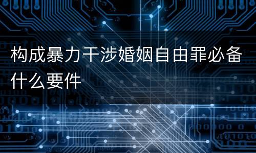 构成暴力干涉婚姻自由罪必备什么要件