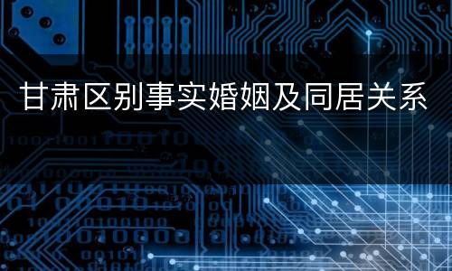 甘肃区别事实婚姻及同居关系