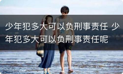 少年犯多大可以负刑事责任 少年犯多大可以负刑事责任呢