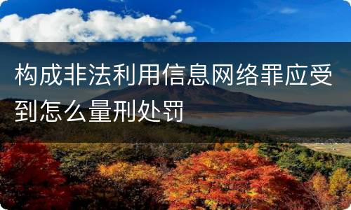 构成非法利用信息网络罪应受到怎么量刑处罚