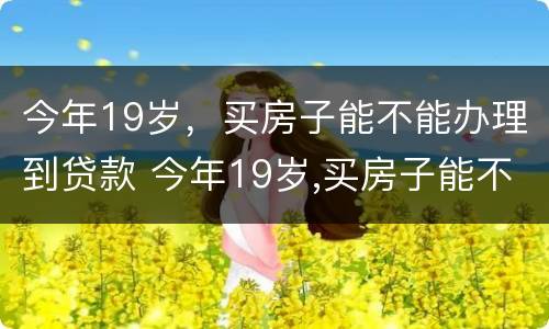 今年19岁，买房子能不能办理到贷款 今年19岁,买房子能不能办理到贷款手续