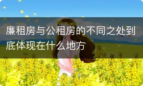 廉租房与公租房的不同之处到底体现在什么地方