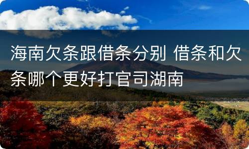 海南欠条跟借条分别 借条和欠条哪个更好打官司湖南