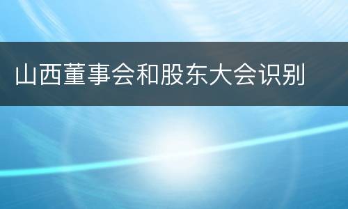 山西董事会和股东大会识别