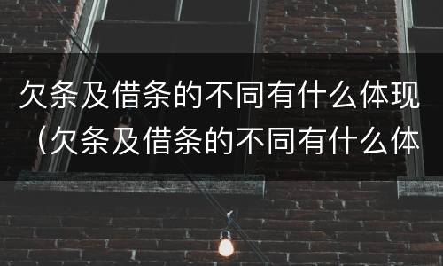 欠条及借条的不同有什么体现（欠条及借条的不同有什么体现吗）